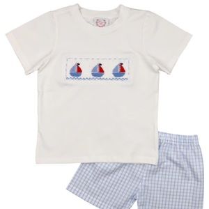 Eliza James smocked sailboat short set
